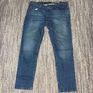 George Mens Size 40x32 Slim Straight Leg‎ Denim Jeans Blue Medium Wash Stretch